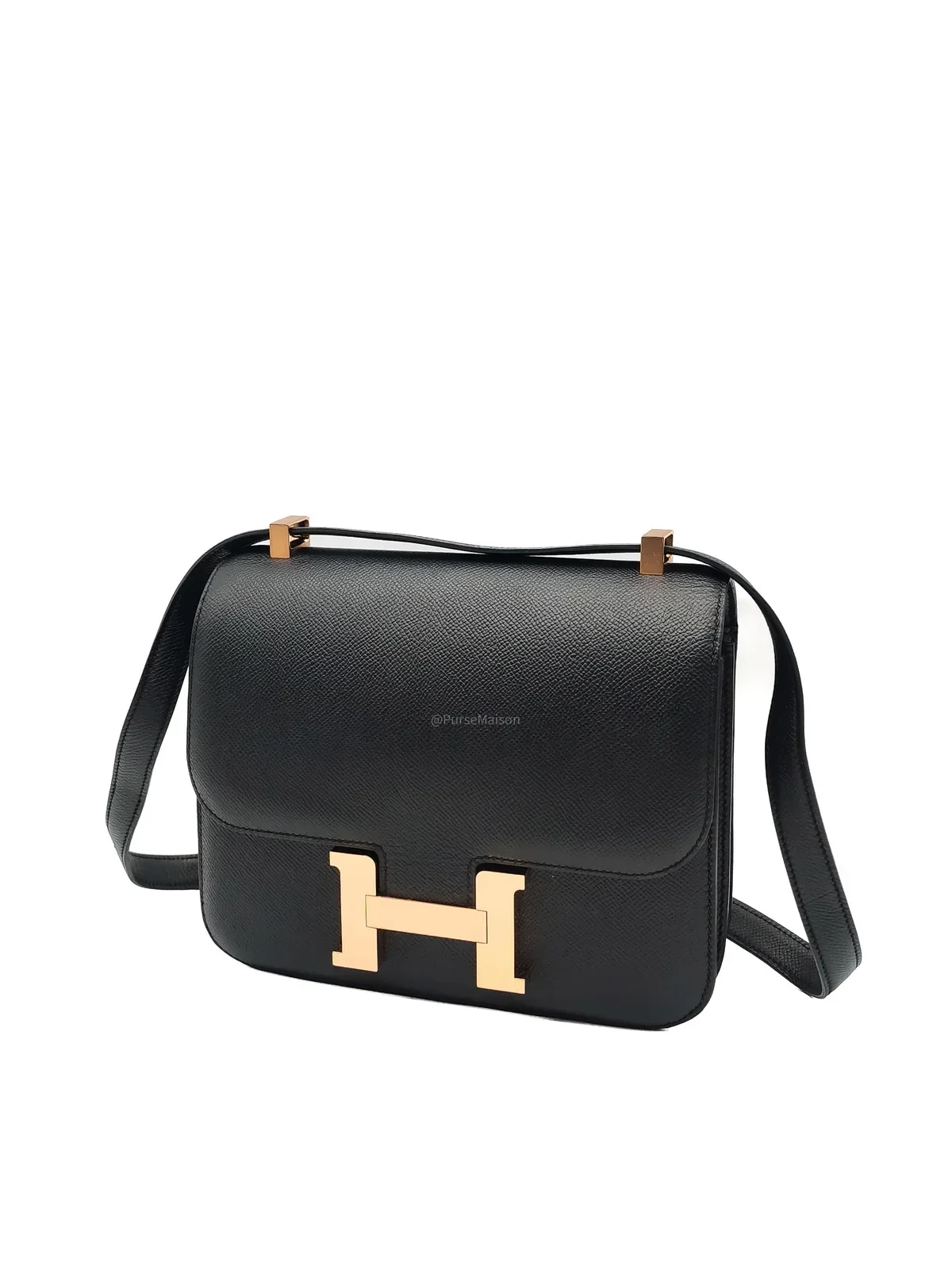 Hermès Hermes Constance 24 in Black Epsom Leather and Rose Gold Hardware Stamp A (2017) Shoulder Bags
